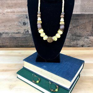 Tribal Style Multi Bead Necklace Earrings Set